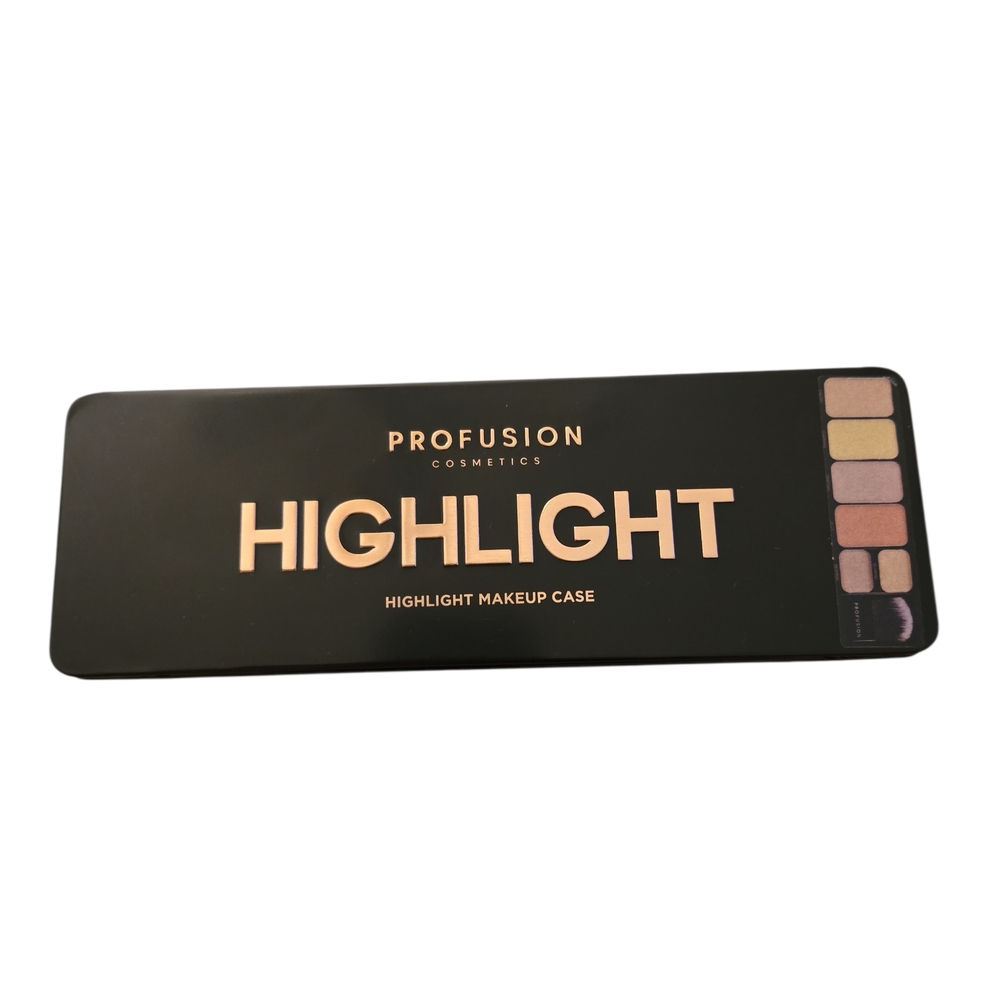 New Profusion Cosmetics Highlight Makeup Case Palette Mirror Champagne Gold Tan